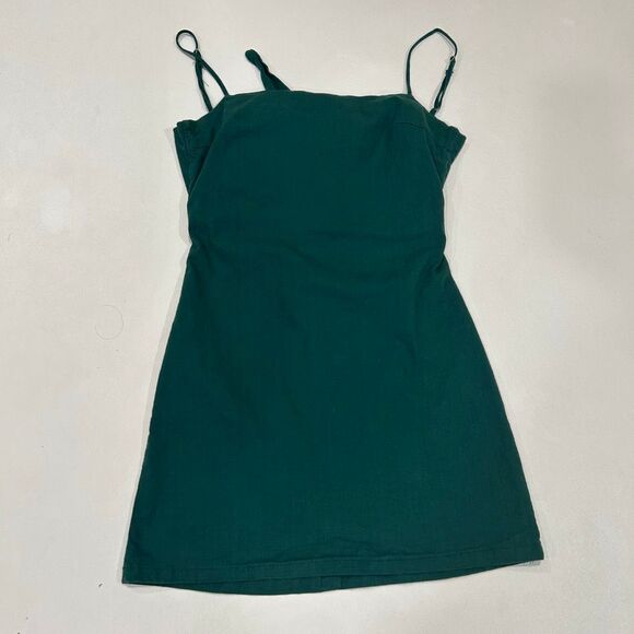 Brandy Melville Green Mini Dress Women’s Small Adjustable Strap Summer Casual - Picture 1 of 4